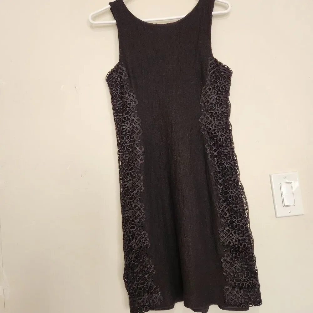 Banana Republic Wool Blend Dress Sleeveless Size 4 Black Lined